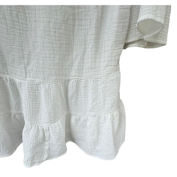 Faherty Kasey Cotton Gauze Casey Tiered Ruffle Bell 3/4 Sleeves Dress.Size Small - Picture 9 of 10
